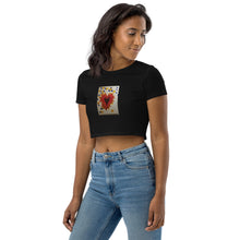 Load image into Gallery viewer, Heart Stronger Than Rain : Organic Crop Top
