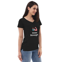 Load image into Gallery viewer, Inner Strength : Women’s recycled v-neck t-shirt
