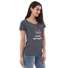 Load image into Gallery viewer, Inner Strength : Women’s recycled v-neck t-shirt
