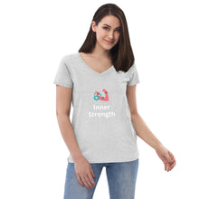 Load image into Gallery viewer, Inner Strength : Women’s recycled v-neck t-shirt
