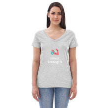 Load image into Gallery viewer, Inner Strength : Women’s recycled v-neck t-shirt
